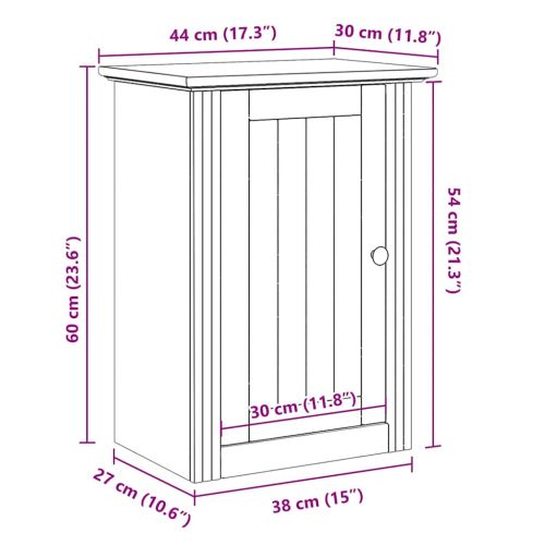 Стенен шкаф за баня BODO сив 44x30x60 см