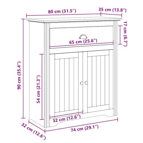 Шкаф за коридор BODO сив 80x35x90 см