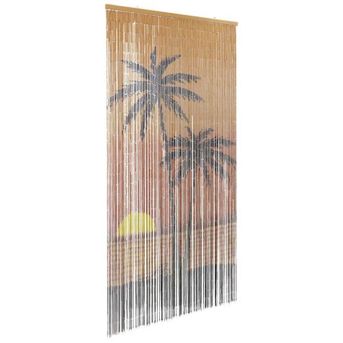 Завеса против насекоми, щампа на палми, 90x220 см, бамбук