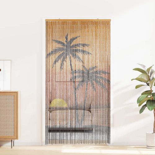 Завеса против насекоми, щампа на палми, 90x220 см, бамбук