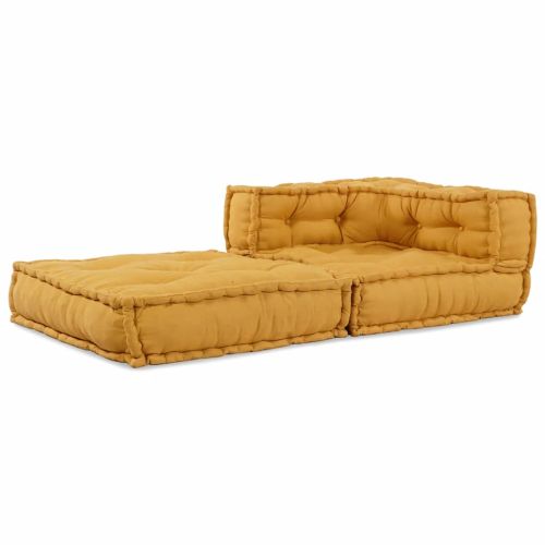 Модулен диван, жълт, 70x70x54, плат