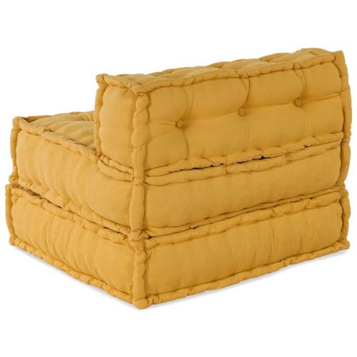 Модулен диван, жълт, 70x70x54, плат