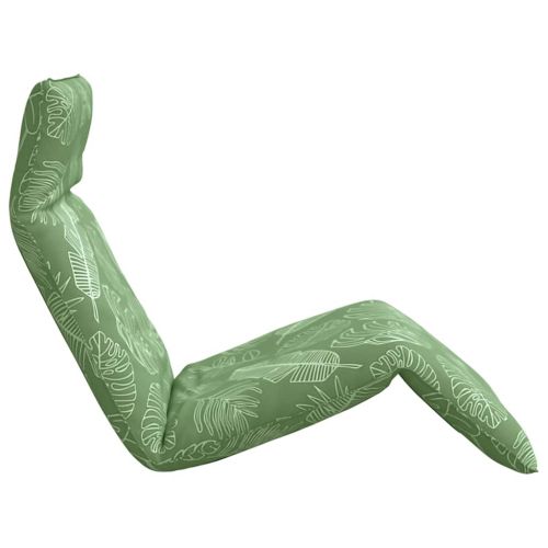 Сгъваем шезлонг с мотив на листа, 175x54x8,5 см, оксфордски плат