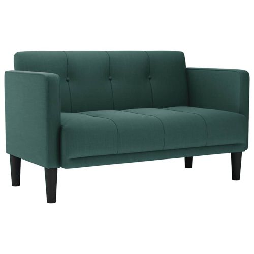 Диван с две фотьойли, тъмнозелен, 111 см, плат