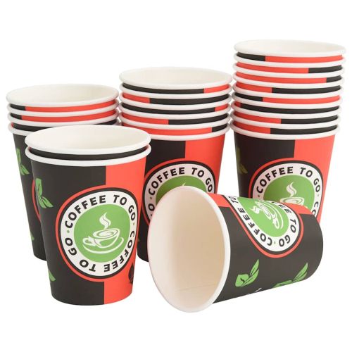 Хартиени чаши за кафе 1000 бр. 12 oz 300 мл червени и черни
