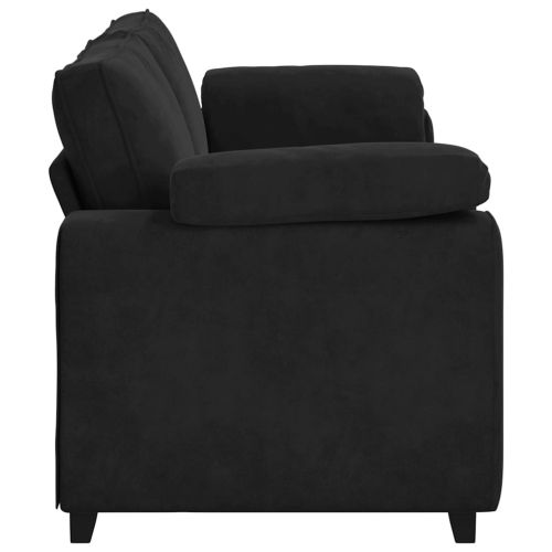 3-местен диван, черен, 220x77x82 см, кадифе