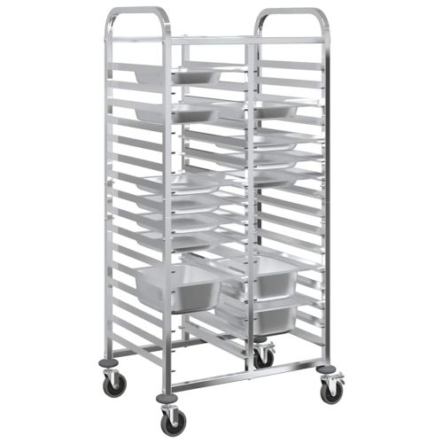 Количка за тави с 32 GN контейнера 75x55x162,5 см неръждаема стомана