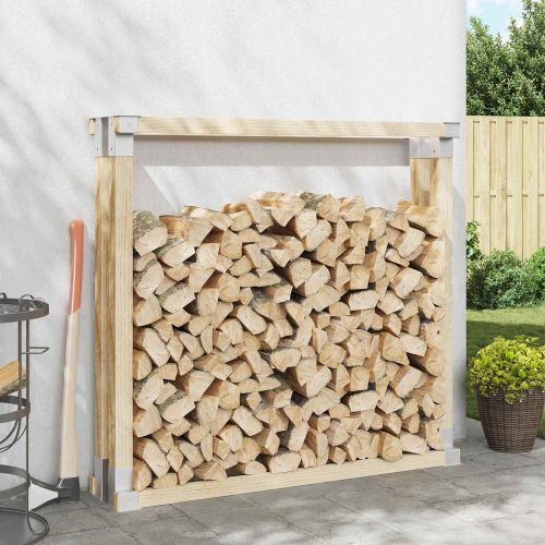 Помощник за подреждане на дърва 12 pcs Сребристо 34 x 10 x 15 см