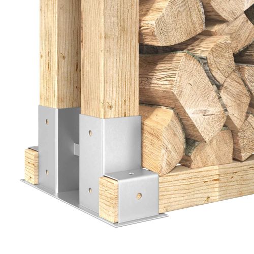 Помощник за подреждане на дърва 12 pcs Сребристо 34 x 10 x 15 см