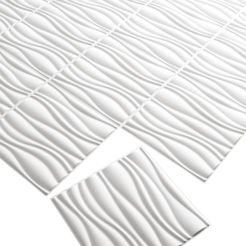 Стенни панели 12 pcs Бяло 50 x 50 cm