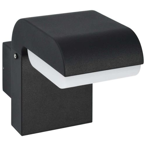 Външна LED стенна лампа 9 W, черна, овална