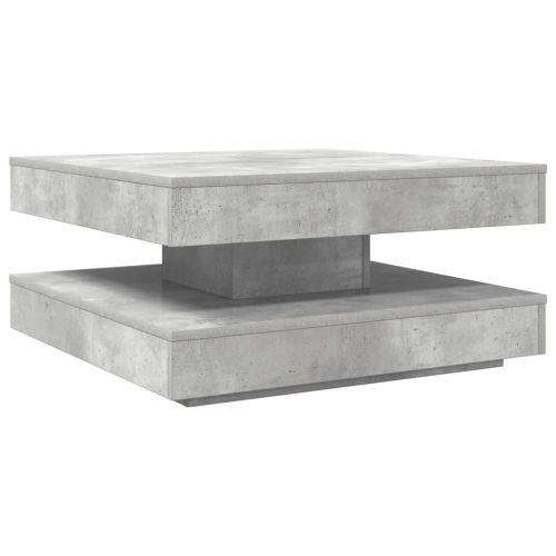 Холна маса, въртяща се на 360 градуса, бетонно сива, 70x70x34,5 см