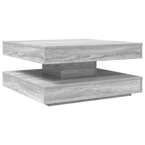 Холна маса, въртяща се на 360 градуса, сива, цвят Сонома, 70x70x34,5 см