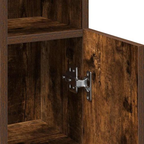 Шкаф за баня с поставка за ролкови ролки, опушен дъб, 20,5x22x90 см