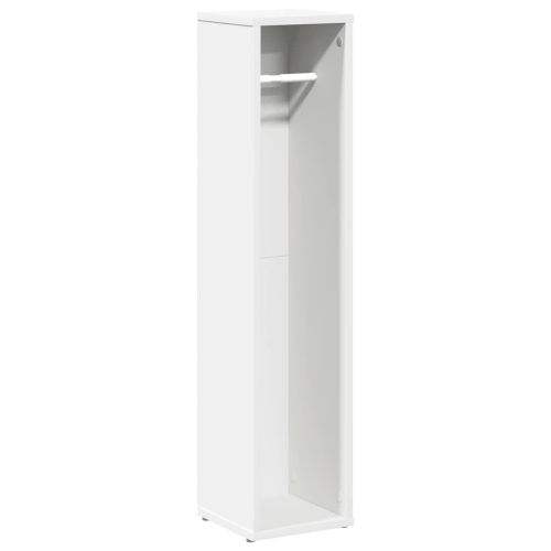 Шкаф за баня с поставка за ролки, бял, 20,5x20x90 см