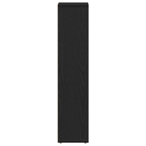 Шкаф за баня с поставка за ролки, черен, 20,5x20x90 см