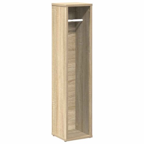 Шкаф за баня с поставка за ролкови дрехи, дъб Сонома, 20,5x20x90 см