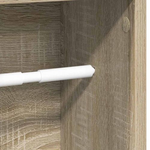 Шкаф за баня с поставка за ролкови дрехи, дъб Сонома, 20,5x20x90 см