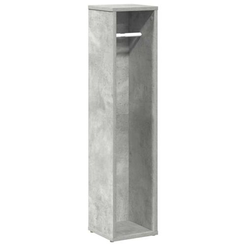 Шкаф за баня с поставка за ролки, бетонно сив, 20,5x20x90 см