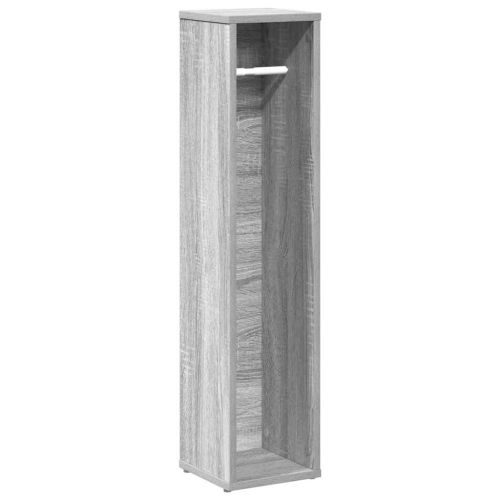Шкаф за баня с поставка за ролкови ролки, сив, сонома, 20,5x20x90 см