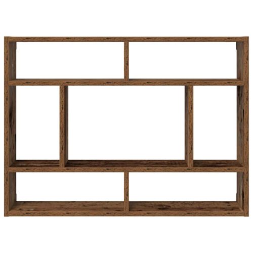 Стенен рафт, старо дърво, 75x16x55 см, инженерно дърво