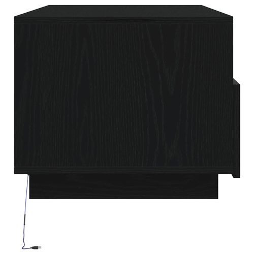 Холна маса с LED осветление, черен дъб, 90x49x40 см