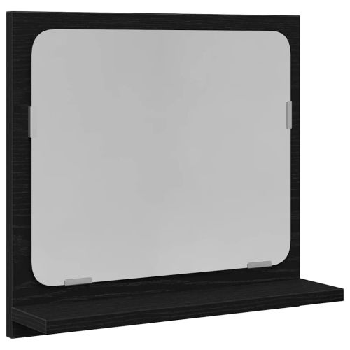 Огледало за баня, черен дъб, 40x10,5x37 см, инженерно дърво