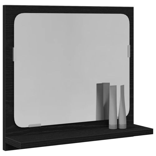 Огледало за баня, черен дъб, 40x10,5x37 см, инженерно дърво