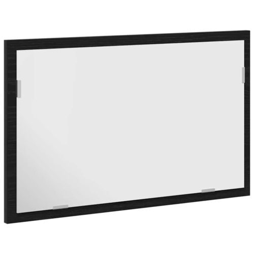 Огледало за баня с LED осветление, черен дъб, 60x8,5x37 см