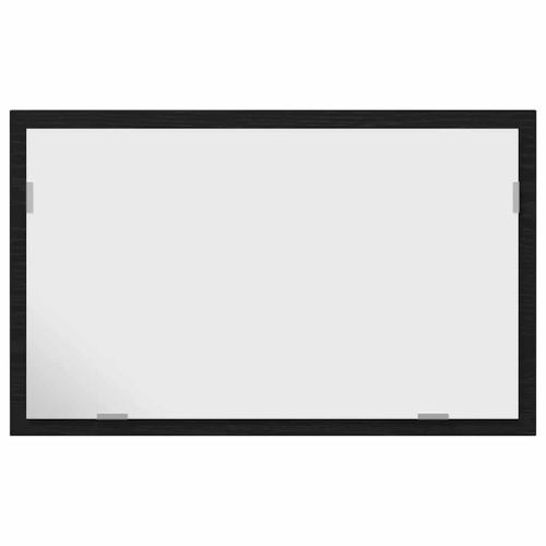 Огледало за баня с LED осветление, черен дъб, 60x8,5x37 см