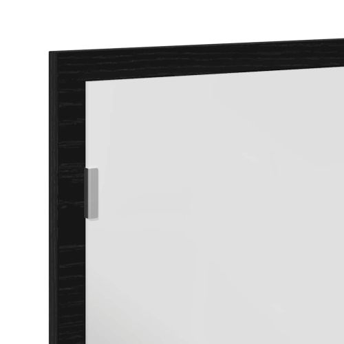 Огледало за баня с LED осветление, черен дъб, 60x8,5x37 см