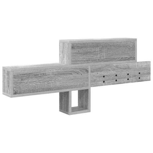 Стенен закачалка за палта с рафт Сив Сонома 100 x 12 x 43,5 см