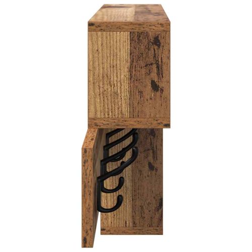 Стенен закачалка за палта с рафт Старо дърво 100 x 12 x 43,5 см