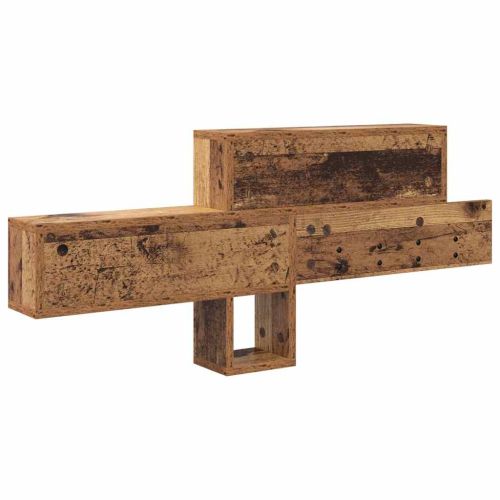 Стенен закачалка за палта с рафт Старо дърво 100 x 12 x 43,5 см