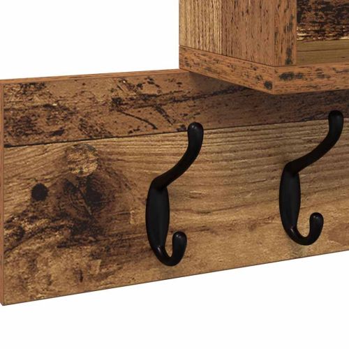 Стенен закачалка за палта с рафт Старо дърво 100 x 12 x 43,5 см
