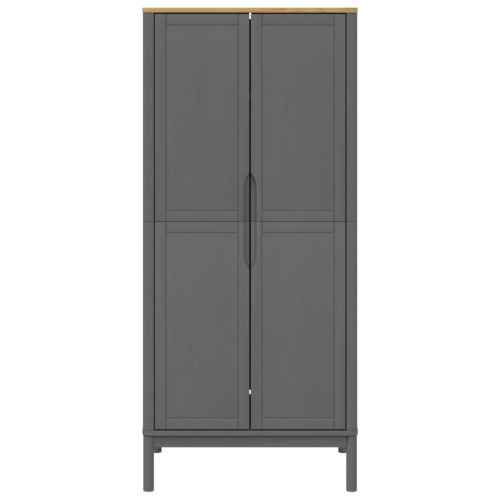 Гардероб FLORO, сив, 77x53x171 см, бор масив