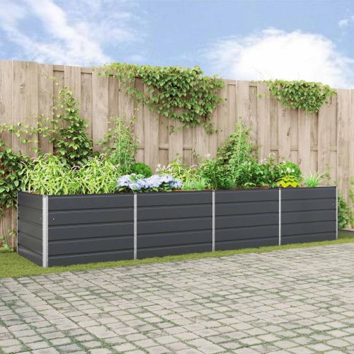 Кашпа Антрацит 385 x 100 x 75 см Галванизирана стомана