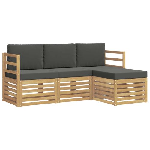 Комплект дивани за открито 4 pcs Бяло и антрацит