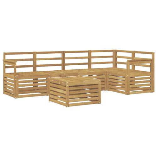 Комплект дивани за открито 6 pcs Бяло 59 x 59 x 37 см