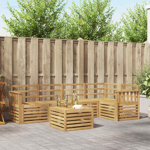 Комплект дивани за открито 6 pcs Бяло 59 x 59 x 37 см