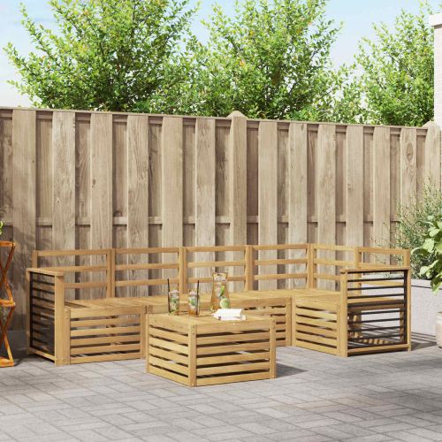 Комплект дивани за открито 6 pcs Бяло 59 x 59 x 37 см