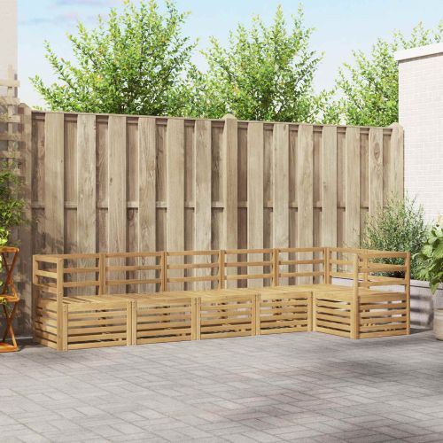 Комплект дивани за открито 6 pcs Бяло 304 x 126,5 x 73 см