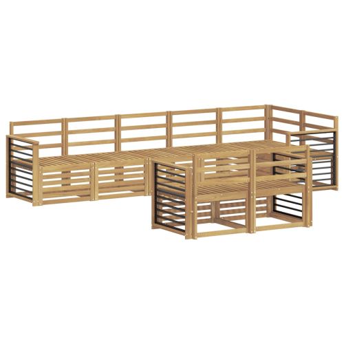 Комплект дивани за открито 8 pcs Бяло 306 x 128,5 x 73 см