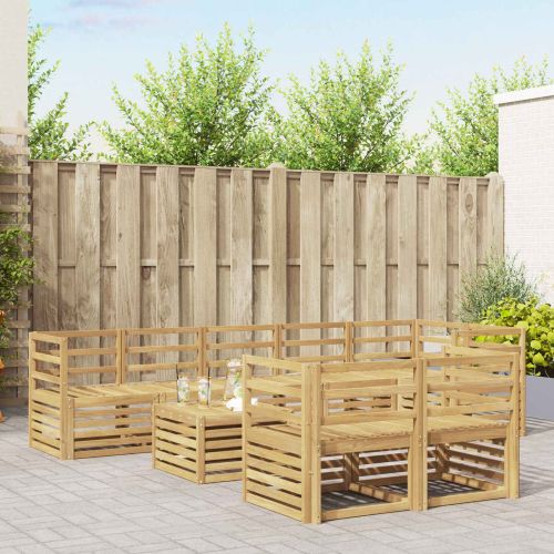 Комплект дивани за открито 9 pcs Бяло 59 x 59 x 37 см