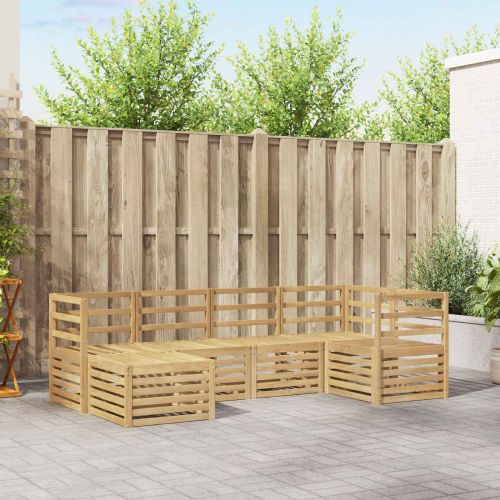 Комплект дивани за открито 6 pcs Бяло Полиестер