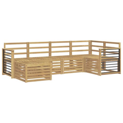 Комплект дивани за открито 6 pcs Бяло Полиестер