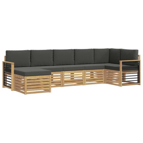 Комплект дивани за открито 7 pcs Бяло и антрацит