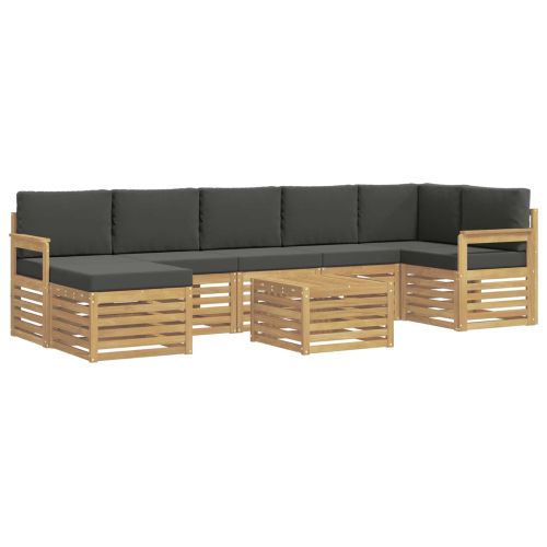 Комплект дивани за открито 8 pcs Бяло и антрацит