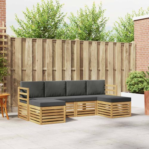 Комплекти дивани 6 pcs Бяло и антрацит 245 x 122,5 x 73 см