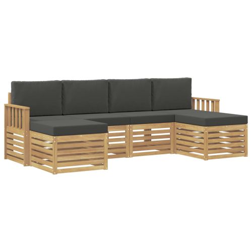 Комплекти дивани 6 pcs Бяло и антрацит 249 x 122,5 x 73 см